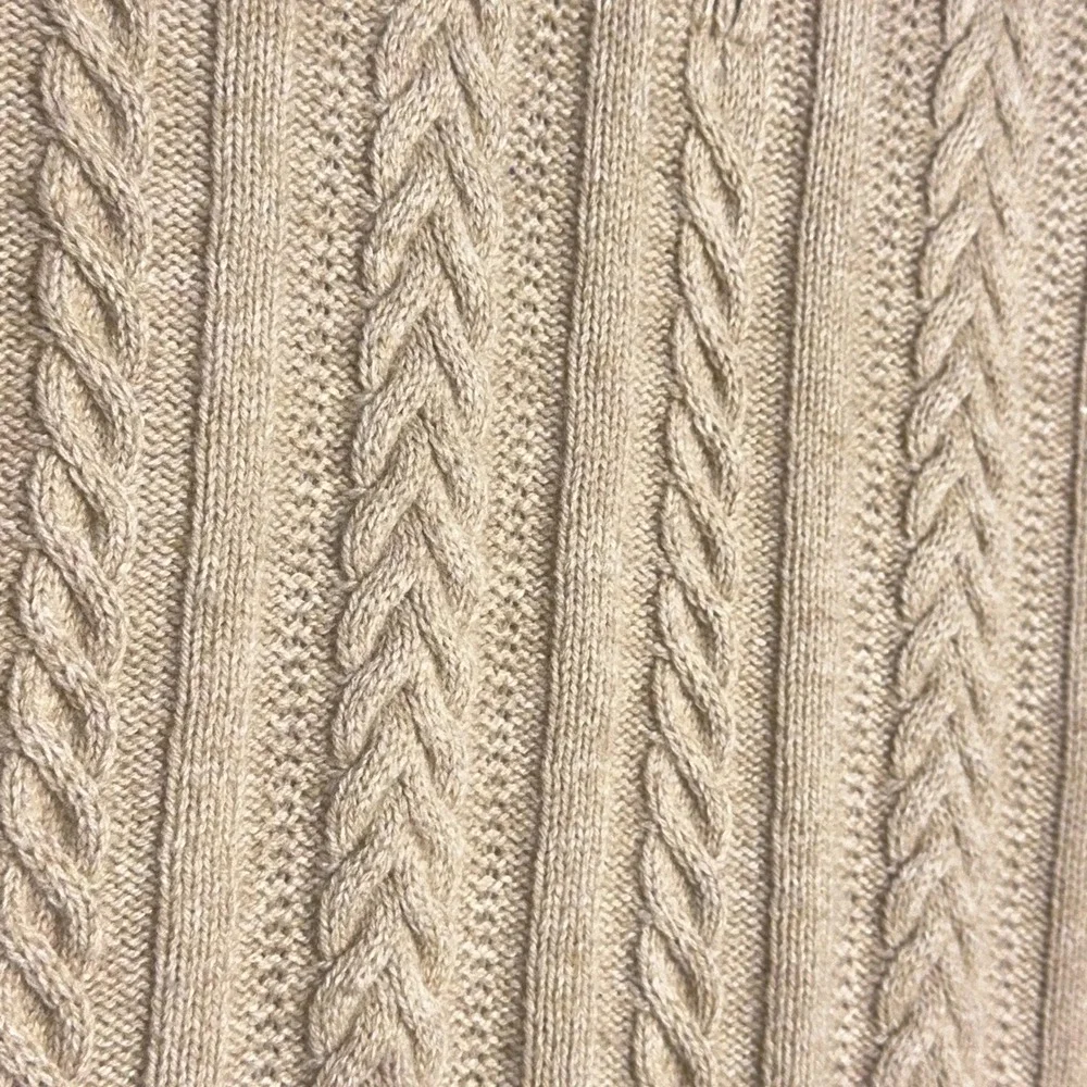 J Crew Rugged Merino Wool Cable Knit 1/4 Zip Mock Neck Sweater Mens Size Large‎